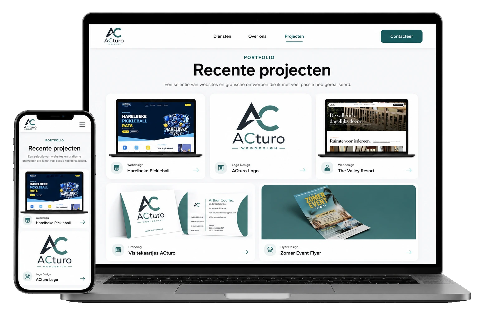 Voorbeeld van een website ontworpen door ACturo